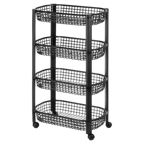Organizer Na Kółkach Czarny EXCELLENT HOUSEWARE 4-Poziomowy 46x26x79 cm