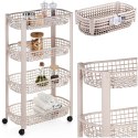 Organizer na Kółkach Beżowy EXCELLENT HOUSEWARE 4-Poziomowy 46x26x79 cm