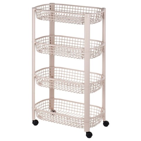 Organizer na Kółkach Beżowy EXCELLENT HOUSEWARE 4-Poziomowy 46x26x79 cm