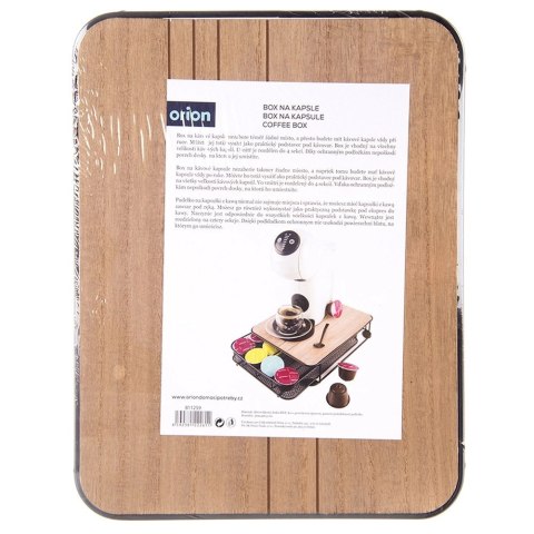 Pojemnik na Kapsułki do Kawy Metalowy 30,5 x 24 x 6,5 cm ORION Czarny Loft