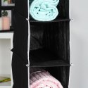 Organizer Wiszący do Szafy 6 Półek 30 x 15 x 84 cm STORAGE SOLUTIONS Czarny