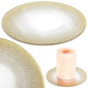Podstawka Lustrzana Brokatowa pod Świece 15 cm VILDE Szkło Złote