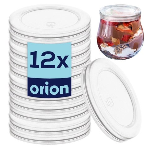 Zestaw 12 Pokrywek do Słoika Jogurt 62 cm Szczelna ORION Desery 200 ml