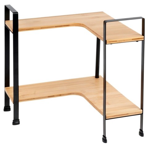 Półka Kuchenna Drewniana Narożna 2 Poziomy Bambus 335 cm VILDE