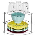 Półka Kuchenna Metalowa Narożna Szara 23 x 23 cm SG 3 Poziomy