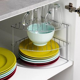 Półka Kuchenna Metalowa Narożna Szara 23 x 23 cm SG 3 Poziomy