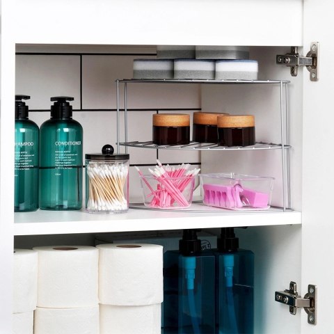 Półka Kuchenna Metalowa Narożna Szara 23 x 23 cm SG 3 Poziomy