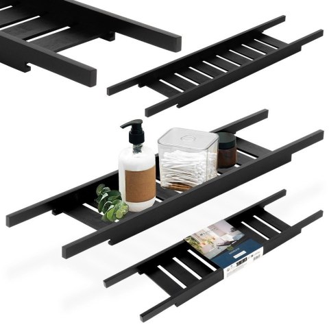 Półka Łazienkowa na Wannę Bambusowa BATHROOM SOLUTIONS 68 x 15 cm Czarna