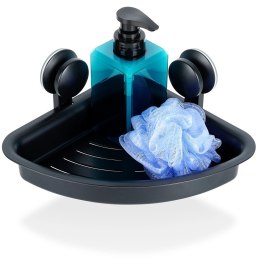 Półka Pod Prysznic Narożna Czarna na Przyssawki VILDE 28 x 22 cm