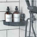 Półka Pod Prysznic Narożna Czarna na Przyssawki VILDE 28 x 22 cm