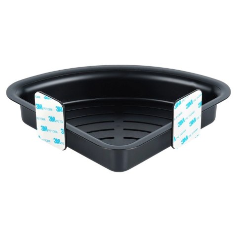 Półka Pod Prysznic Narożna Czarna Przyklejana Taśma 3M VILDE