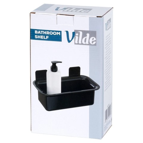 Półka Pod Prysznic Czarna Prostokątna Przyklejana Taśma 3M VILDE