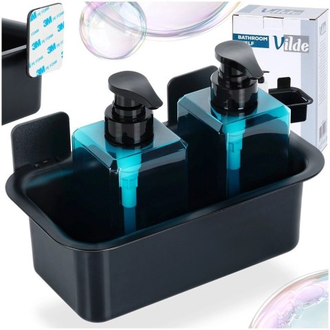 Półka Pod Prysznic Czarna Prostokątna Przyklejana Taśma 3M VILDE