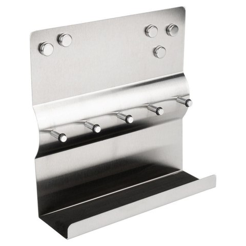 Wieszak na Klucze z Półką Stalowy Magnetyczny 5 Haczyków ORION 24x7,5x24 cm