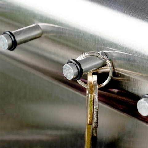 Wieszak na Klucze z Półką Stalowy Magnetyczny 5 Haczyków ORION 24x7,5x24 cm