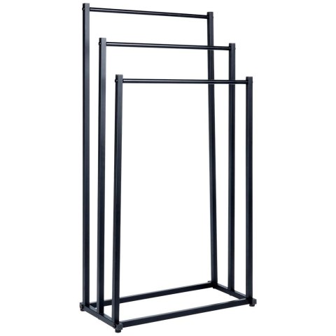 Wieszak na Ręczniki Ubrania Stojący Metalowy Czarny ORION 44 x 21 x 86 cm