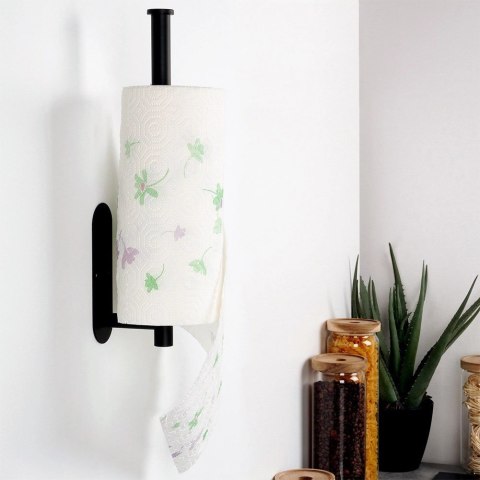 Wieszak na Ręcznik Papierowy VILDE Czarny Stal Nierdzewna 33,5 cm