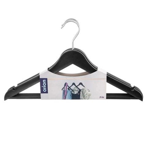 Wieszaki na Ubrania Czarne 3 szt. ORION Obrotowe Imitacja Drewna 42,5 cm