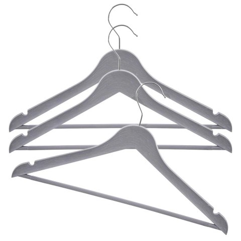 Wieszaki na Ubrania Szare 3 szt. ORION Obrotowe Imitacja Drewna 42,5 cm