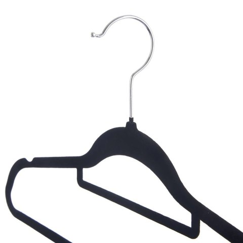 Wieszaki na Ubrania Welurowe Czarne 5 szt. ORION Antypoślizgowe Obrotowe