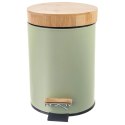 Kosz na Śmieci Metalowy z Pedałem Zielony 3 L ORION GREENISH Pojemny