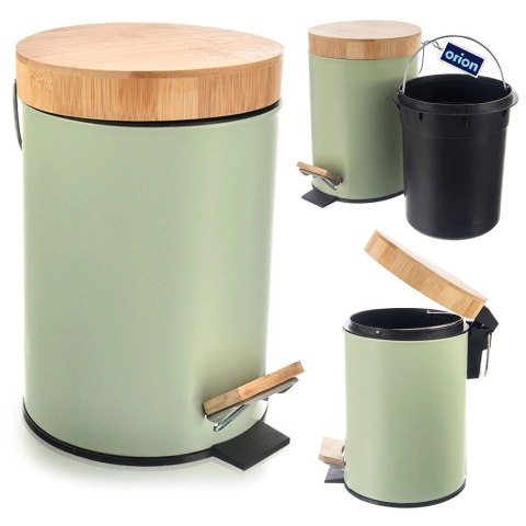 Kosz na Śmieci Metalowy z Pedałem Zielony 3 L ORION GREENISH Pojemny