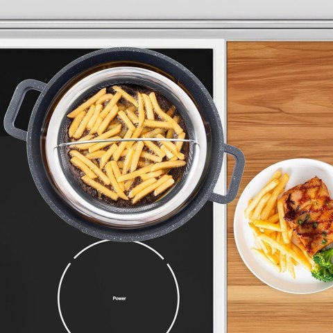 Koszyk do Smażenia Frytek Pączków Stalowy z Uchwytem Solidny ORION 21x13 cm