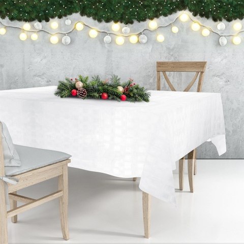 Obrus Plamoodporny Biały Klasyczny Trwały EXCELLENT HOUSEWARE 220x150 cm