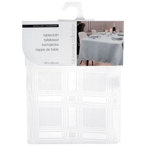 Obrus Plamoodporny Biały Klasyczny Trwały EXCELLENT HOUSEWARE 220x150 cm
