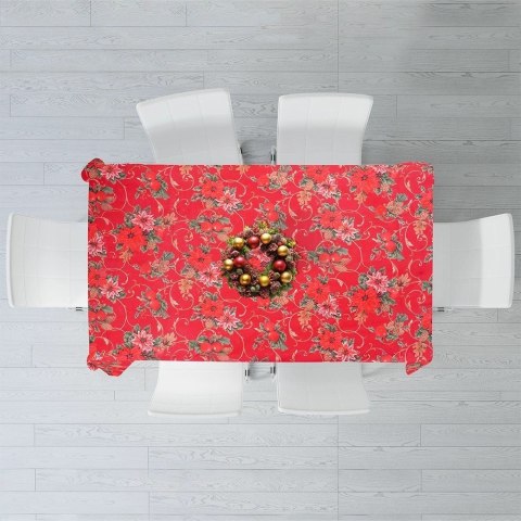 Obrus Świąteczny Plamoodporny 180 x 130 cm Czerwony EXCELLENT HOUSEWARE
