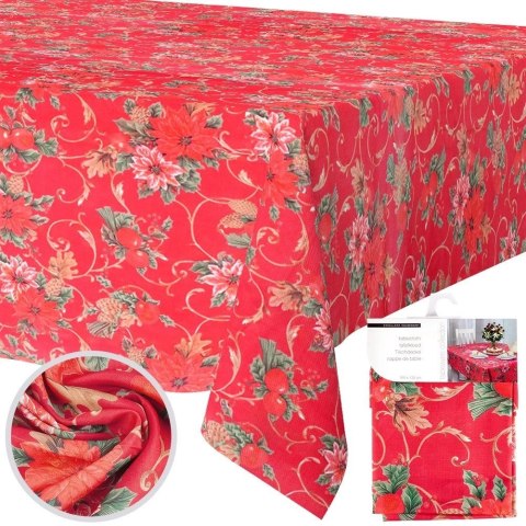 Obrus Świąteczny Plamoodporny 180 x 130 cm Czerwony EXCELLENT HOUSEWARE