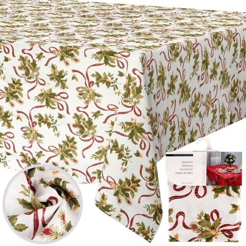 Obrus Świąteczny Plamoodporny 180 x 130 cm Kremowy EXCELLENT HOUSEWARE