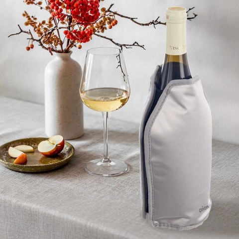 Pokrowiec Chłodzący na Butelkę Srebrny Żel ORION do Wina Szampana 23 cm