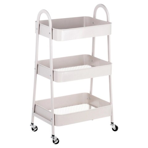 Regał na Kółkach Metalowy Łazienkowy Beżowy 3Poziomowy ORION 44x31,5x78,5cm