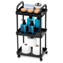 Regał na Kółkach Czarny 3 Poziomy Mobilny 30 x 21 x 61 cm VILDE