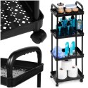 Regał na Kółkach Czarny 4 Poziomy Mobilny 30 x 21 x 86 cm VILDE