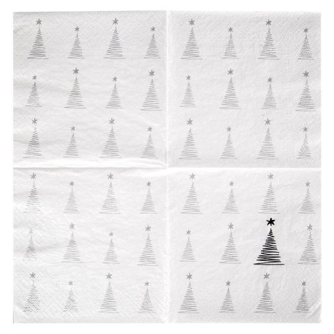 Serwetki Papierowe 20 szt. Choinka Srebrna 3-warstwowe 33 x 33 cm ORION
