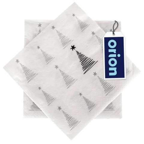 Serwetki Papierowe 20 szt. Choinka Srebrna 3-warstwowe 33 x 33 cm ORION