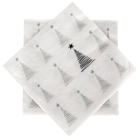 Serwetki Papierowe 20 szt. Choinka Srebrna 3-warstwowe 33 x 33 cm ORION
