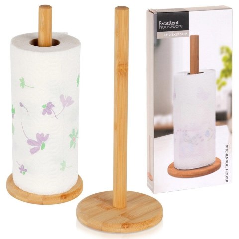 Stojak na Ręcznik Papierowy Bambusowy Kuchenny Wolnostojący 29,5 cm EH