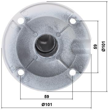 UCHWYT DO KAMER TELESKOPOWY SUFITOWY BR-60X120 biały