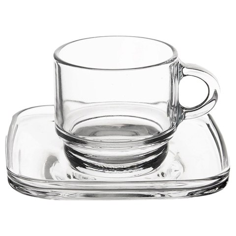 Filiżanki do Espresso LAV Szklane 75 ml Przezroczyste z Uchwytem 6 szt.