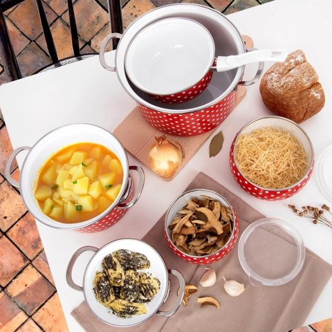 Miska Emaliowana TECKA 600 Ml z Pokrywką Żaroodporna Zmywarka ORION