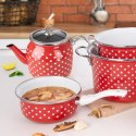 Rondel Emaliowany TECKA Czerwony Grochy 950 ml ORION 16 cm Indukcja
