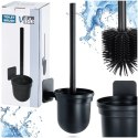 Szczotka Silikonowa do WC Wisząca Naścienna Czarna z Pojemnikiem VILDE