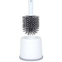 Szczotka Silikonowa do WC z Dozownikiem Płynu i Stojakiem Biała 40 cm VILDE
