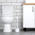 Szczotka Silikonowa do WC z Dozownikiem Płynu i Stojakiem Biała 40 cm VILDE