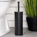 Szczotka do Toalety Ze Stojakiem Metalowa Czarna Ozdobny Pojemnik VILDE