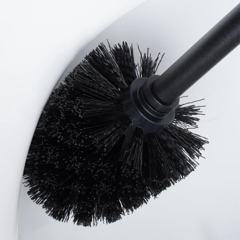 Szczotka do Toalety Ze Stojakiem Metalowa Czarna Ozdobny Pojemnik VILDE