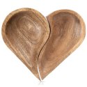 Zestaw Talerzy do Serwowania Drewno MANGO 2 szt. Serce 30,5 x 27 cm